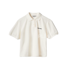 미우미우 코튼 피케 폴로 셔츠 화이트