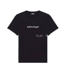 발렌시아가 뉴 카피라이트 미디엄 핏 티셔츠 블랙