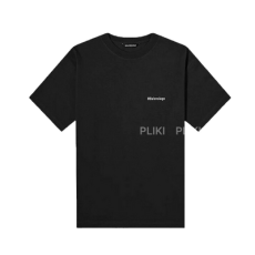 발렌시아가 로고 미디움 핏 티셔츠 베이지 블랙