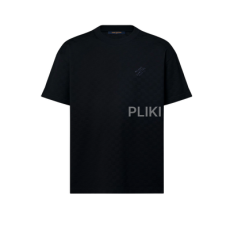 루이비통 다미에 코튼 피케 티셔츠 블랙