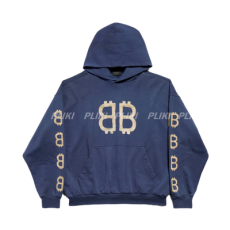 발렌시아가 크립토 미디엄 핏 후디 블루