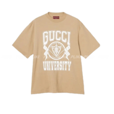 구찌 코튼 저지 프린트 티셔츠 베이지