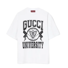 구찌 코튼 저지 프린트 티셔츠 화이트