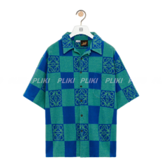 로에베 테리 코튼 자카드 쇼트 슬리브 셔츠