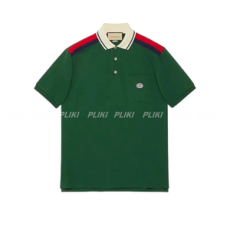 구찌 인터로킹 G 코튼 폴로 셔츠 그린