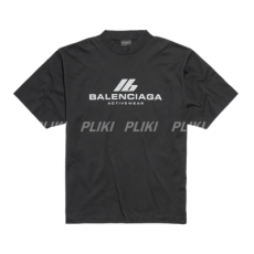 발렌시아가 액티브웨어 미디엄 핏 티셔츠 블랙