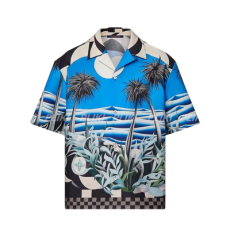 루이비통 프린트 반팔 코튼 셔츠