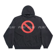 발렌시아가 뮤직 BFRND 커넥티드 라지 핏 후디 블랙