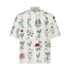 디올 식물표본 일러스트 반소매 셔츠