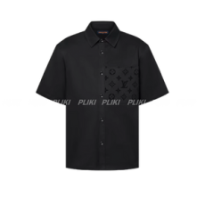 루이비통 플록드 숏 슬리브 코튼 셔츠