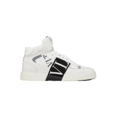 발렌티노 VL7N 로고 송아지 가죽 패브릭 밴드 스니커즈 하이탑