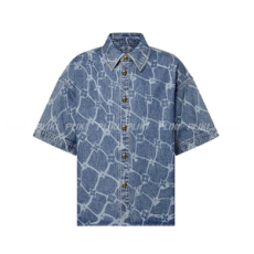 루이비통 모노그램 프린티드 숏슬리브 데님