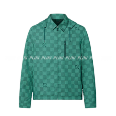 루이비통 프린티드 나일론 후디드 윈드브레이커