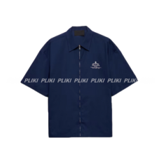 프라다 반소매 지퍼 셔츠