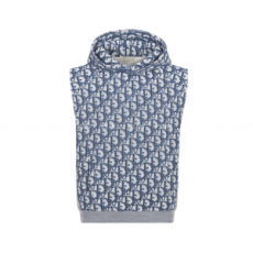 디올 오블리크 민소매 후드 스웨트셔츠 블루