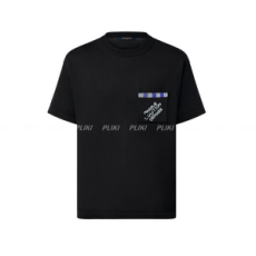 루이비통 엠벨리시드 쇼트 슬리브드 코튼 크루넥