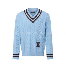 루이비통 케이블 니트 울 앤드 모헤어 V넥 풀오버