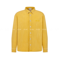 디올 & 스톤 아일랜드 옐로우 코튼 오버 셔츠