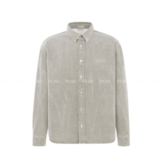 디올 & 스톤 아일랜드 그레이 코튼 오버 셔츠