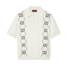 구찌 GG 인타르시아 니트 폴로 탑