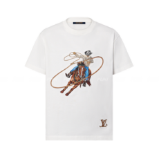 루이비통 그래픽 엠브로이더드 코튼 티셔츠