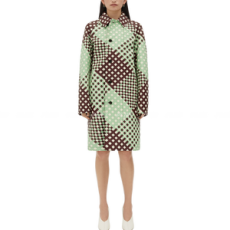 보테가베네타 트라이컬러 가죽 인트레치아토 코트