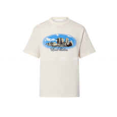 루이비통 그래픽 쇼트 슬리브드 코튼 크루넥