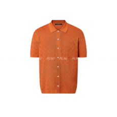 루이비통 모노그램 포인텔 쇼트 슬리브드 코튼 셔츠 오렌지