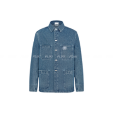 디올 블루 코튼 트윌 Charm 오버셔츠