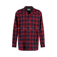 메종 마르지엘라 백 스티치 울 체크 셔츠