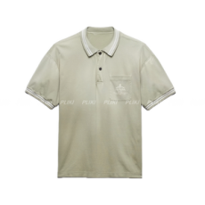 프라다 코튼 폴로 셔츠 어게이브 그린