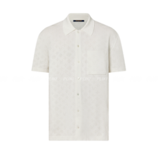 루이비통 모노그램 포인텔 쇼트 슬리브드 코튼 셔츠 화이트