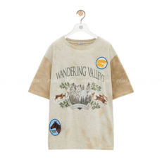 로에베 코튼 루즈핏 티셔츠 라이트 오트 멜란지