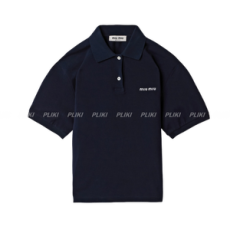 미우미우 코튼 피케 폴로 셔츠