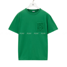 로에베 아나그램 엠브로이더리 포켓 티셔츠 그린