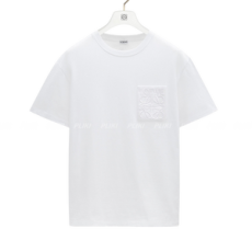 로에베 아나그램 엠브로이더리 포켓 티셔츠 화이트