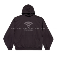 발렌시아가 Lo_ve 오버사이즈 후디 블랙 & 그레이