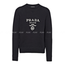 프라다 울 캐시미어 크루넥 스웨터 블랙