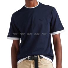 프라다 코튼 티셔츠 네이비