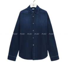 로에베 애너그램 오버셔츠 데님 워시드 인디고