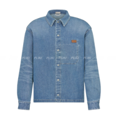 디올 블루 코튼 블렌드 트윌 오버 셔츠