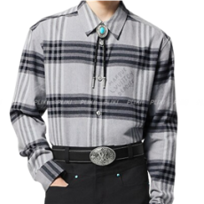 루이비통 롱 슬리브드 코튼 플란넬 셔츠