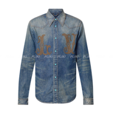 루이비통 피티드 롱 슬리브드 데님 셔츠