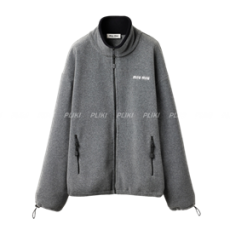 미우미우 플리스 스웨트셔츠 그레이