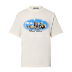 루이비통 그래픽 쇼트 슬리브드 코튼 크루넥