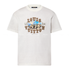루이비통 그래픽 코튼 앤드 리넨 블렌드 티셔츠