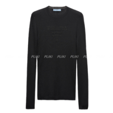 프라다 슈퍼파인 울 크루넥 스웨터 블랙