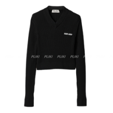 미우미우 크롭 울 스웨터