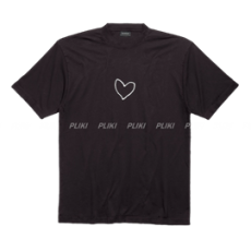 발렌시아가 러비 라지 핏 티셔츠 블랙