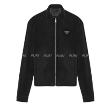 프라다 코튼 벨벳 블루종 재킷